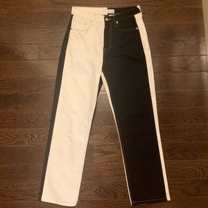 Colorblock Straight Leg Jeans
